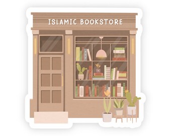 Islamic Bookstore Sticker, Islamic Sticker, Hijabi Sticker, Quran Sticker, Islamic Art, Waterproof Sticker