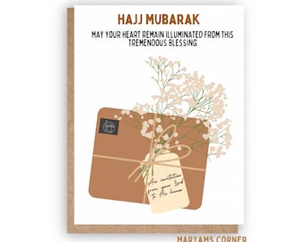 Hajj Greeting Card, Hajj Mubarak Card, Muslim Greeting Card, Islamic Card, Umrah Card, Hajj Greetings, Hajj Card