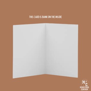 May include: A blank white card with the text "This card is bank on the inside" printed on the front.