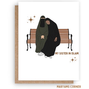 Sisterhood Greeting Card, Islamic Greeting Card, Greeting Card, Islamic Art, Islamic Cards