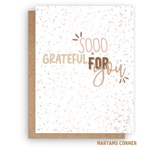 So Grateful For You Greeting Card, Islamic Greeting Card, Muslim Greeting Card, Islamic Card,Muslim Card, Love You Card, Friendship Card