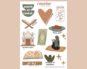 Ramadan Sticker Sheet, Ramadan Stickers , Islamic Stickers, Islamic Planner Stickers, Islamic Stationery