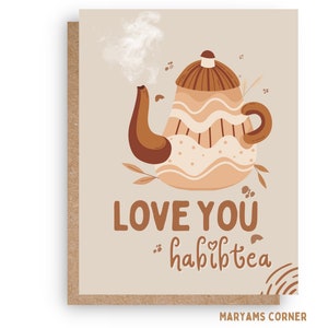 Habibtea Love You Greeting Card, Islamic Greeting Card, Muslim Greeting Card, Islamic Card,Muslim Card, Love You Card, Arabic Card