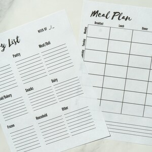 Printable Weekly Shopping List and Meal Plan - Etsy