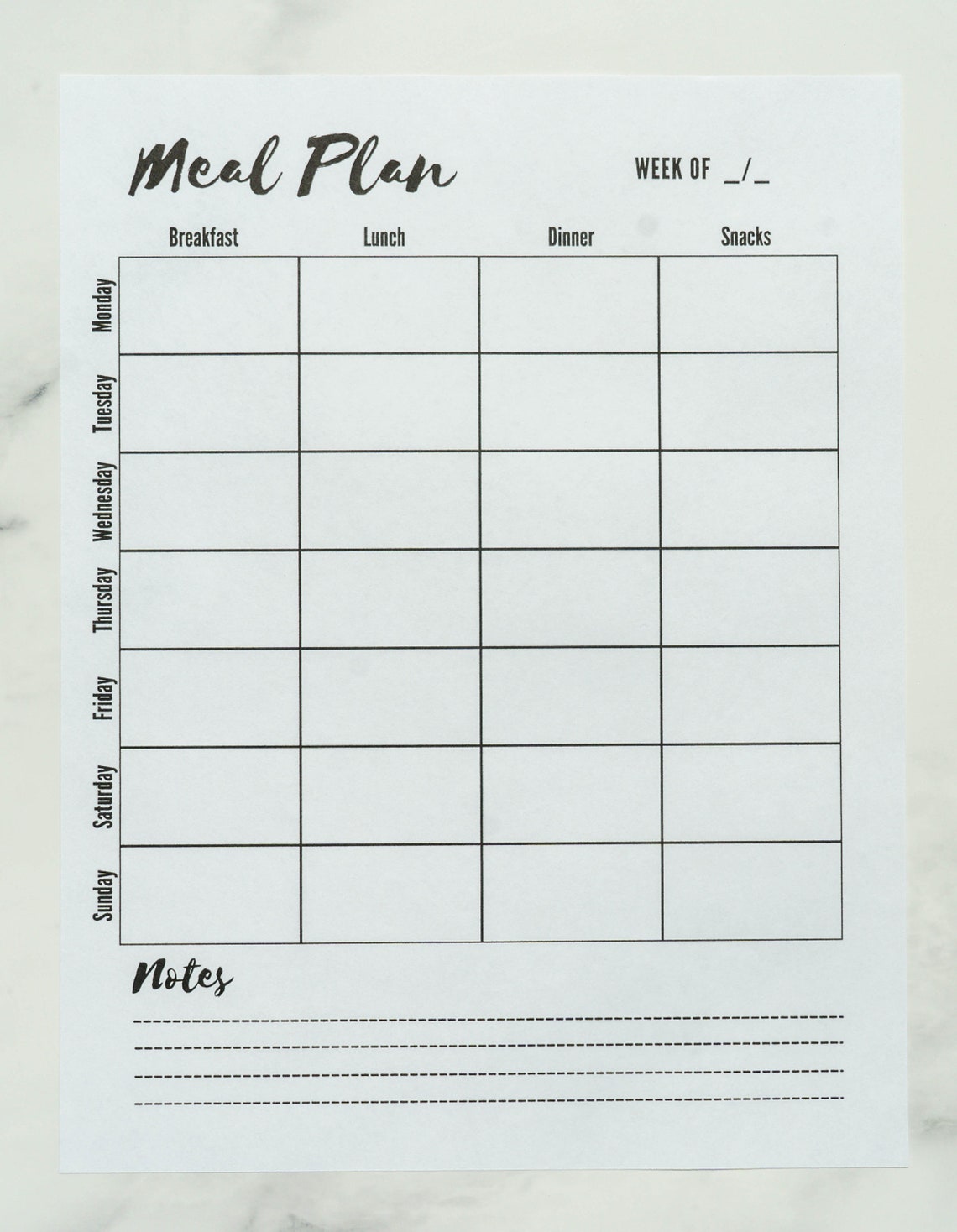 Printable Weekly Shopping List and Meal Plan - Etsy