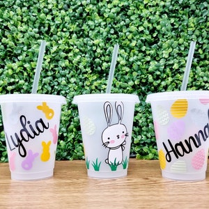 Personalised Children's Easter Cold Cups with Lid and Straw 16oz