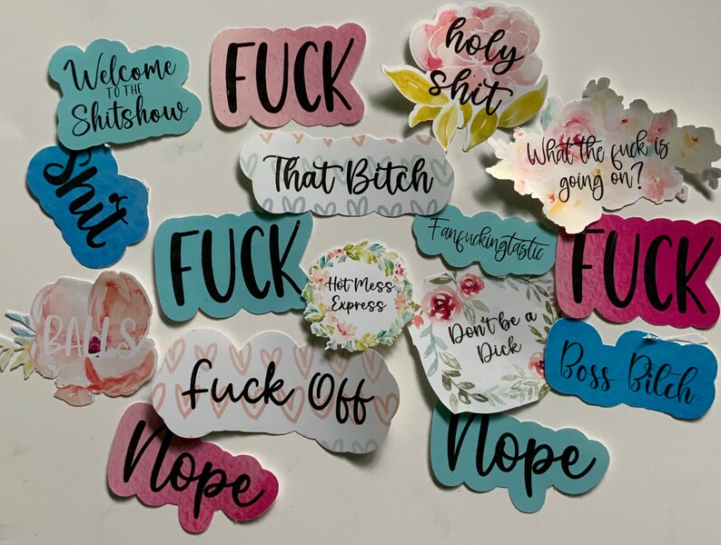 Swear Word Sticker Pack Funny Stickers Set of 9 Etsy