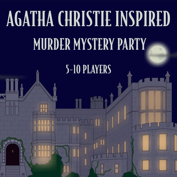 Agatha Christie Inspired Murder Mystery Party Game for 5-10 players - Death at Dunraven Manor - Instant Download PDF to print at home.