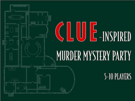 Clue Inspired Murder Mystery Party Game for 5-10 players - Death at Dunraven Manor - Instant Download PDF