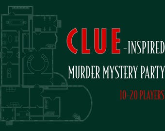 Clue Inspired Murder Mystery Party Game for 10-20 players - Death at Dunraven Manor - Instant Download PDF