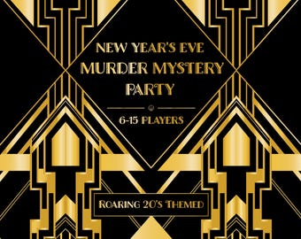 New Year's Eve Murder Mystery Party - 1920's themed - 6-15 Players - Instant Download PDF