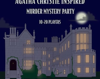 Agatha Christie Inspired Murder Mystery Party Game for 10-20 players - Death at Dunraven Manor - Instant Download PDF to print at home.