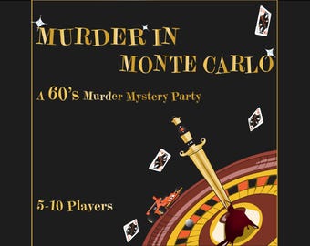 Murder Mystery Game for 5-10 players| Murder in Monte Carlo | 60s themed| Casino Party