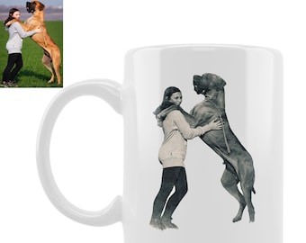 Personalized Dog Face Coffee Mug Dog Mom Coffee Mug Custom Mug From Photo Valentine's day Gift For Pet Parents Dog Lover Gift Pet Portrait