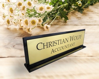 Custom Desk Name Plate | Desk Plaque | Office Executive Desk Sign | Personalized Gift for Boss | Engraved Desk Sign | Plaque for Desk