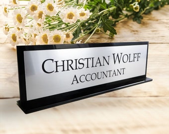 Custom Desk Name Plate | Desk Plaque | Office Executive Desk Sign | Personalized Gift for Boss | Engraved Desk Sign | Plaque for Desk