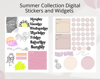 Summer Collection Digital Stickers and Widgets by Allie Marie Digital, Digital Planner Stickers, Digital Planning, GoodNotes, iPad Planner