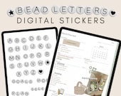Bead Letter Digital Stickers, Journal, Goodnotes, Notability, iPad (Digital Download)