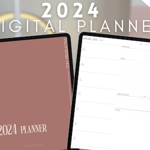 2024 Digital Planner by Allie Marie Digital, Portrait, Dated Monthly Weekly Daily, iPad Planner, GoodNotes, Notability, Minimalist Planner