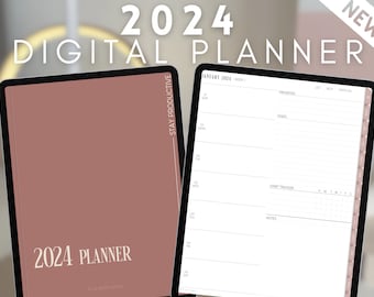 2024 Digital Planner by Allie Marie Digital, Portrait, Dated Monthly Weekly Daily, iPad Planner, GoodNotes, Notability, Minimalist Planner