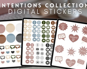 Intentions Collection Digital Stickers and Widgets by Allie Marie Digital, Digital Planner, GoodNotes, iPad Planner, Notability