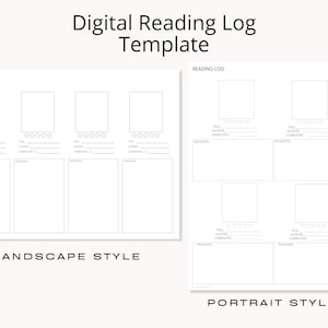 Modello di registro di lettura digitale di Allie Marie Digital, Diario di lettura digitale, Pianificatore digitale, Modelli digitali, Goodnotes, Notability