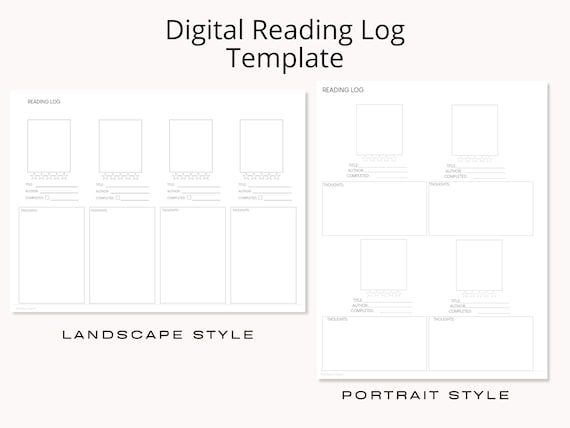 Digital Reading Log Template by Allie Marie Digital, Digital Reading Journal, Digital Planner, Digital Templates, Goodnotes, Notability