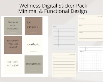 Wellness Digital Stickers and Widgets by Allie Marie Digital, Digital Planner, Digital Planning, Goodnotes, Notability, iPad Planner, Sticky