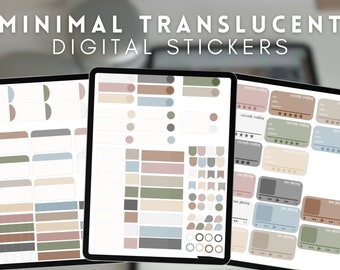 Minimal Translucent Digital Stickers and Widgets by Allie Marie Digital, Digital Planner, GoodNotes, iPad Planner, Notability, Page Flags