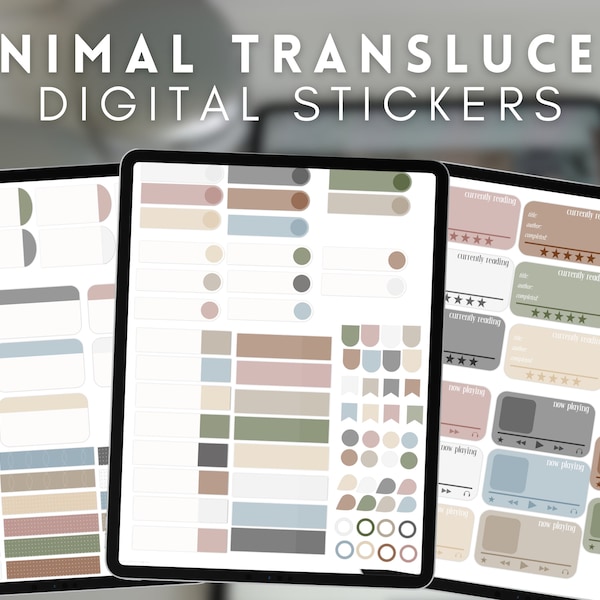 Minimal Translucent Digital Stickers and Widgets by Allie Marie Digital, Digital Planner, GoodNotes, iPad Planner, Notability, Page Flags