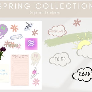 Spring Digital Stickers and Widgets by Allie Marie Digital, Digital Planner, Digital Planning, GoodNotes, Notability, iPad Planner, Sticky