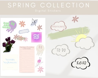 Spring Digital Stickers and Widgets by Allie Marie Digital, Digital Planner, Digital Planning, GoodNotes, Notability, iPad Planner, Sticky