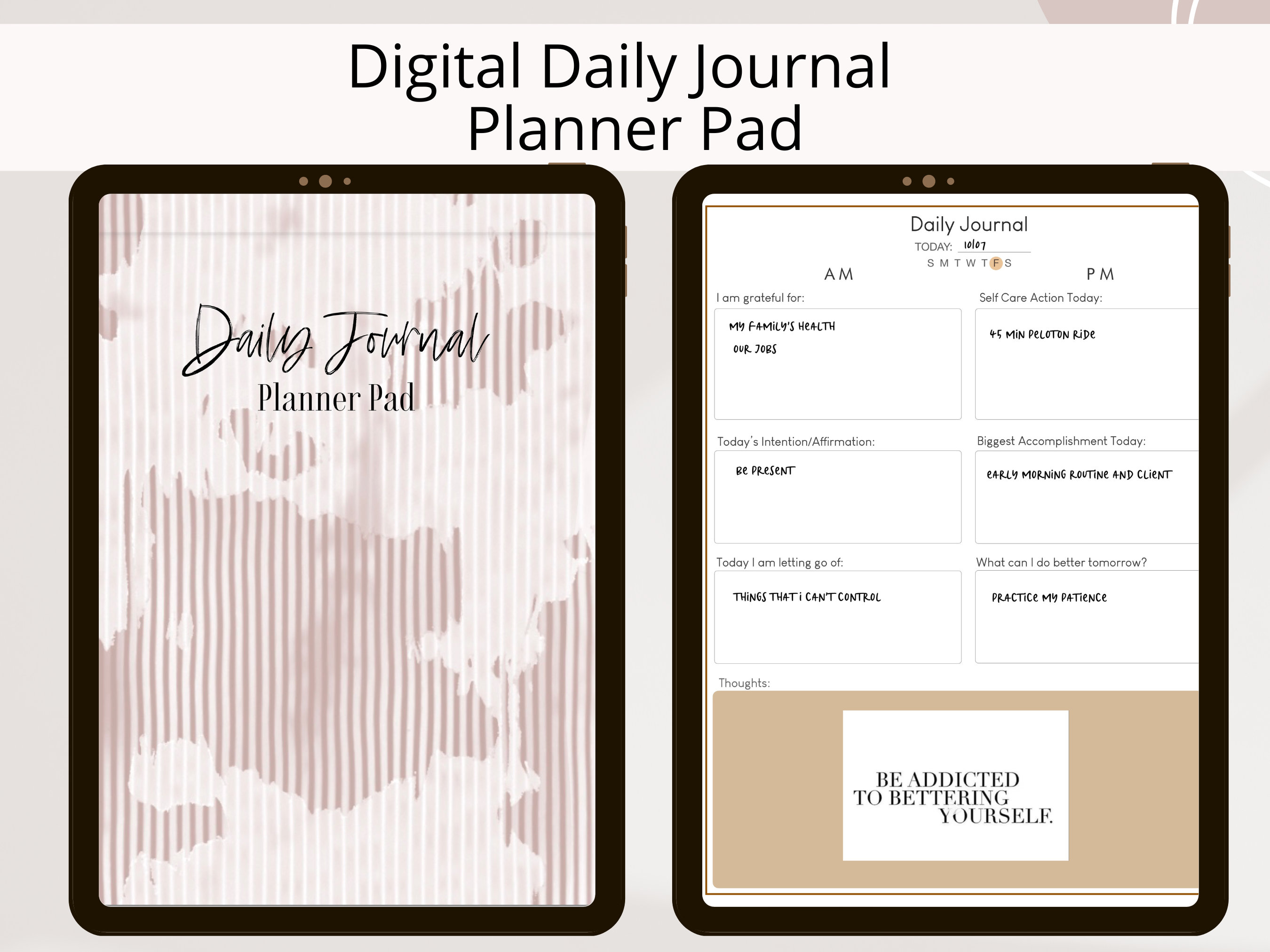 Digital Daily Journal Planner Pad by Allie Marie Digital, iPad Planner, GoodNotes, Notability, Digital Journal, Daily Journal