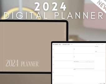 2024 Digital Planner by Allie Marie Digital, Landscape, Dated Monthly Weekly Daily, iPad Planner, GoodNotes, Notability, Minimalist Planner