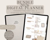 2026 Digital Planner + Handwritten Font + Digital Stickers by Allie Marie Digital, Portrait, Goodnotes