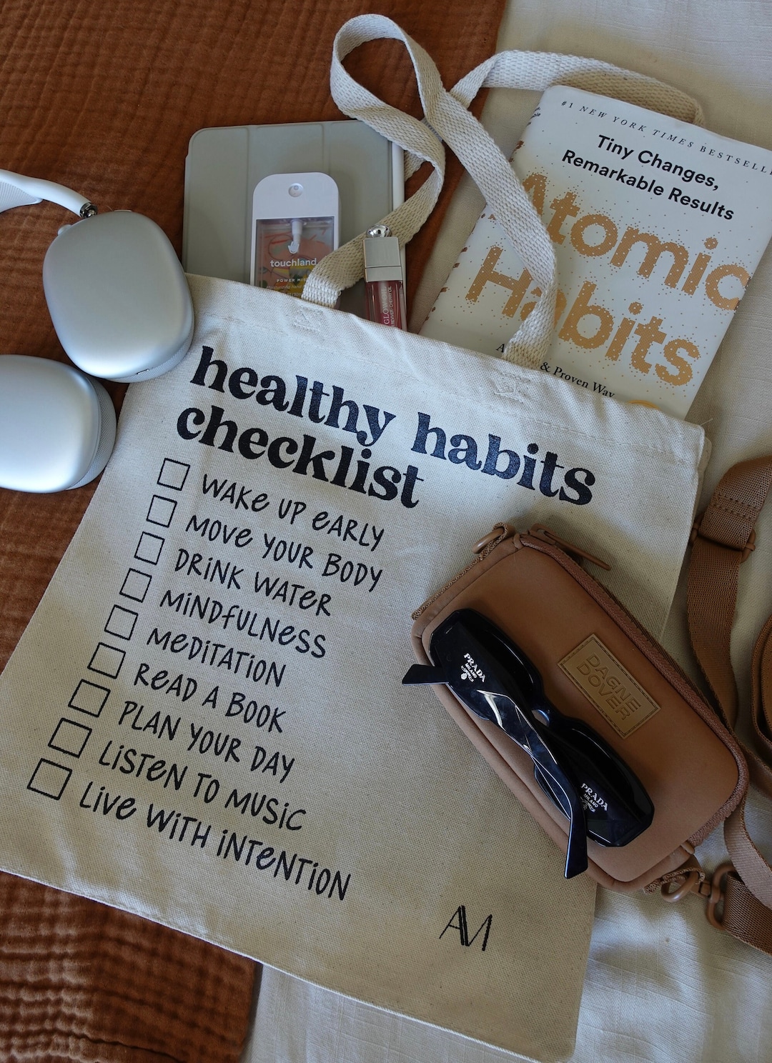Healthy Habits Checklist Tote Bag by Allie Marie Digital Aesthetic Tote ...