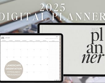 2025 Digital Planner by Allie Marie Digital, Landscape, Dated Monthly Weekly, Daily, iPad Planner, Goodnotes, Notability, Notes