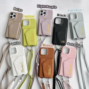 iPhone 16 iPhone Hülle, iPhone 16 15 14 13 12 11 Kartenhalter, Leder Portemonnaie iPhone 16 15 14 13 12 11, Geschenk personalisiert