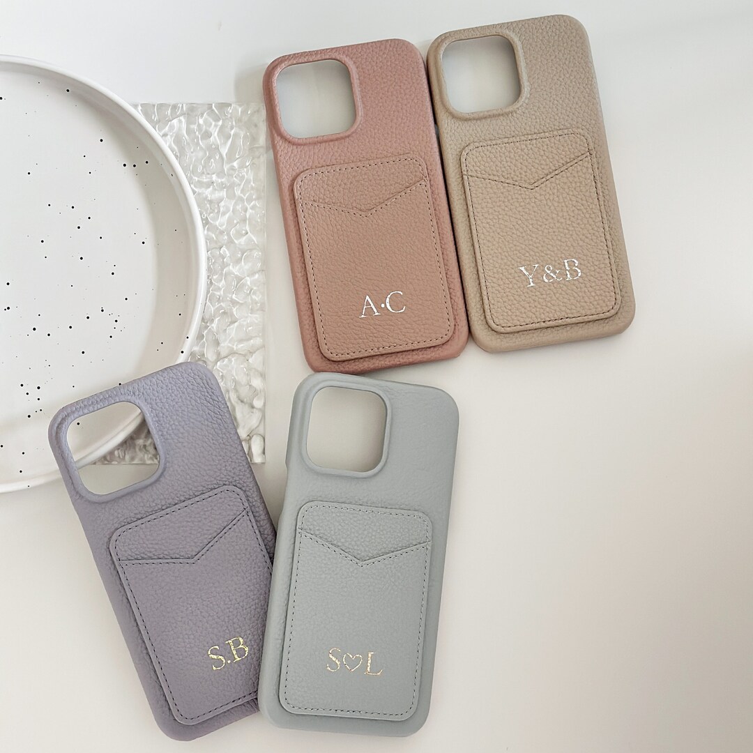 Personalized Leather iPhone Case Card Holder iPhone Case for iPhone 15