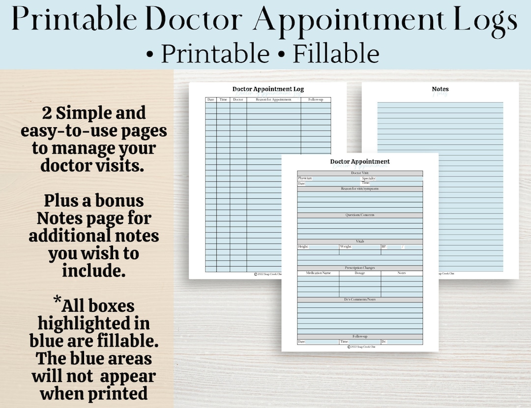 Free Printable Medical Appointment Log