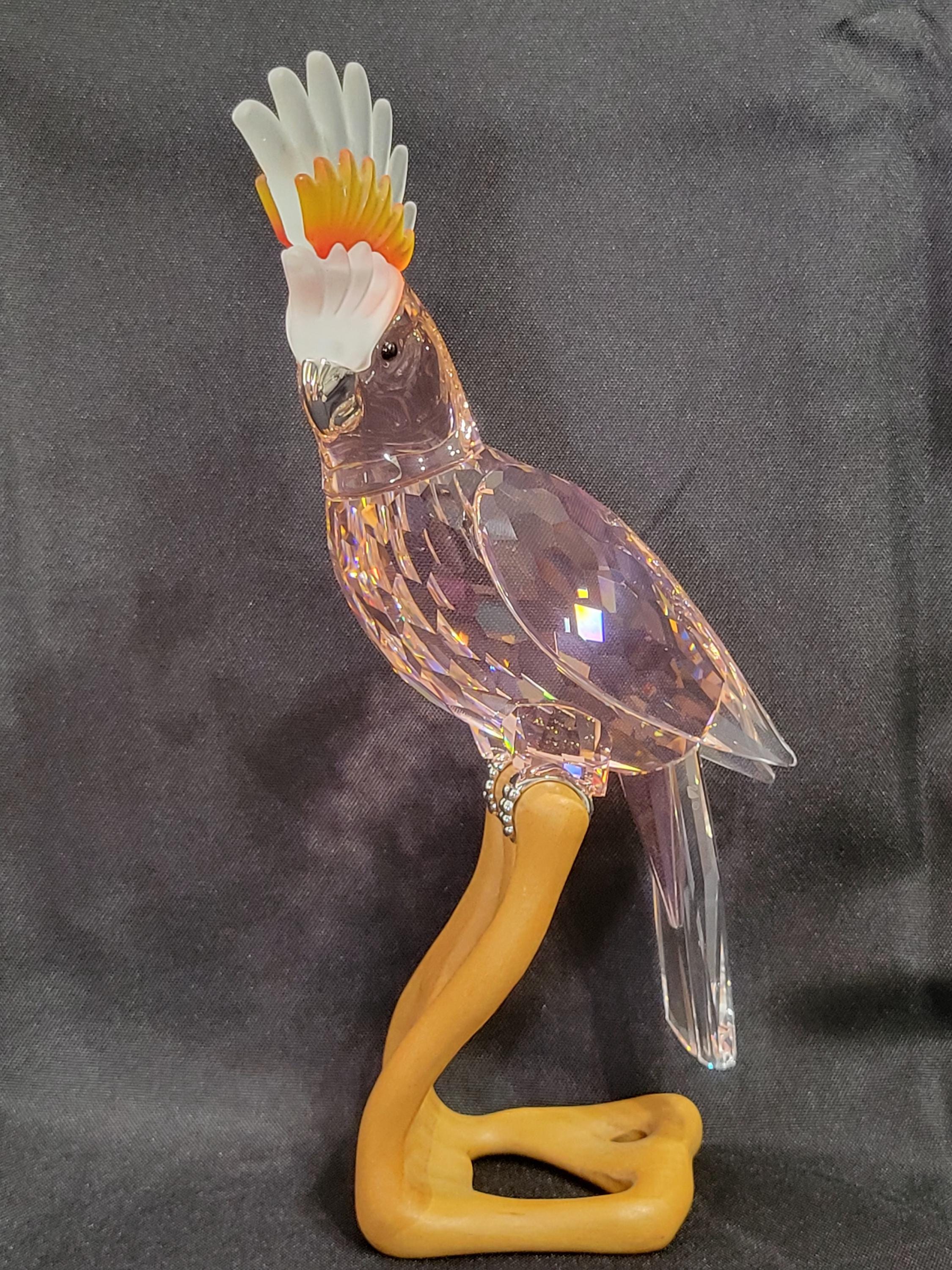 Swarovski Crystal Pink Cockatoo Figurine Crystal Paradise Bird
