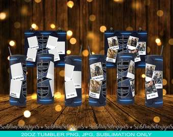 Personalized Dad And His Side Kick Transparent 20oz Sublimation Tumbler Wrap Design PNG ONLY