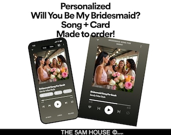Custom Will You Be My Bridesmaid? Song with Personalized Card and QR Code | Unique Digital Card | Printable Greeting with Your Own Song