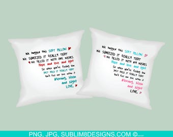 Personalized Granddaughter and Grandson Comfort Pillow Design PNG and JPEG ONLY