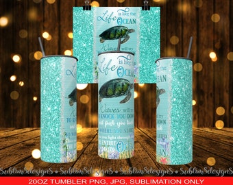 Ocean Resilience: Embracing Life's Waves with the Spirit of the Turtle Sublimation 20oz Tumbler Design