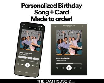 Custom Birthday Song with Personalized Card and QR Code | Unique Digital Card | Printable Greeting with Your Own Song