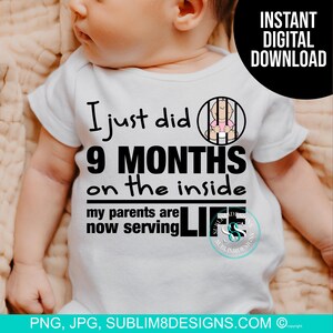 I Just Did 9 Months On The Inside Now My Parents Are Serving Life SVG For Cutting Machine | Sublimation Design PNG and JPG