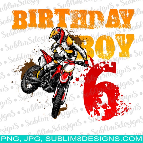 Personalized Birthday Boy Motor Cross PNG and JPG ONLY