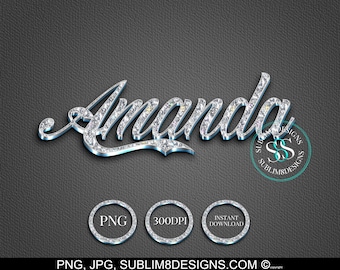 Amanda Diamond Font Sublimation Luxury Font PNG ONLY