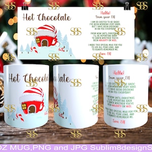 Your Special Christmas Elf Is Back / Christmas Elf Hot Chocolate / Elf Mug / 11oz Mug Sublimation Wrap Designs PNG y JPG ONLY